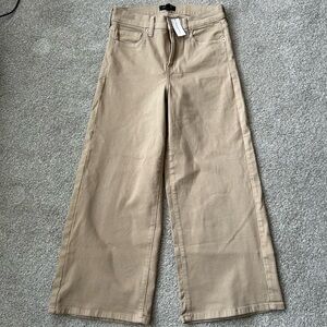 Banana Republic Wide Leg High-Rise Cropped Khaki Jeans